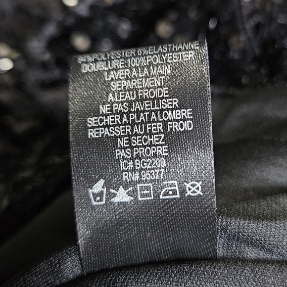 Sanctuary All Nighter black long sleeve sequin top, mock turtleneck, back zipper - Picture 11 of 11